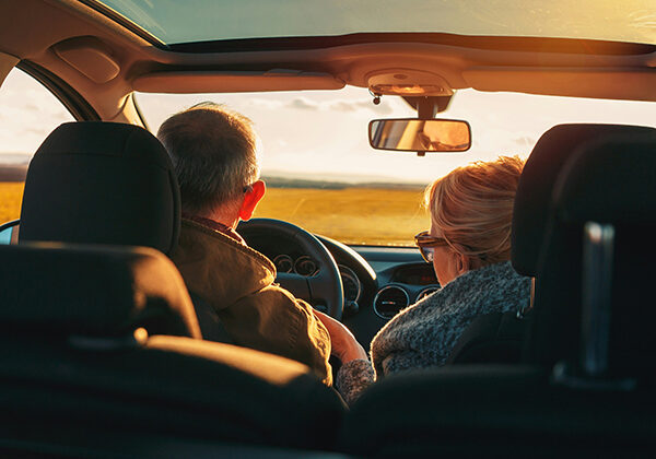 AARP members traveling in car